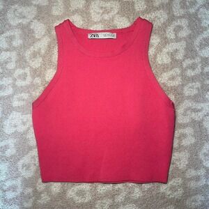 ZARA Ribbed Knit Crop Tank (S)